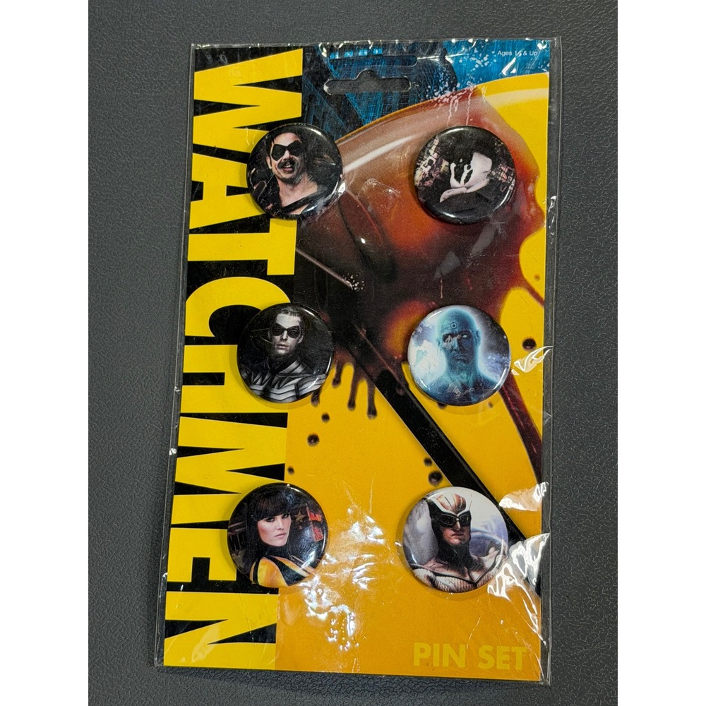 NECA Watchmen Movie 6 Pin Set 2009 DC Comics Rorschach Dr Manhattan Nite Owl NEW